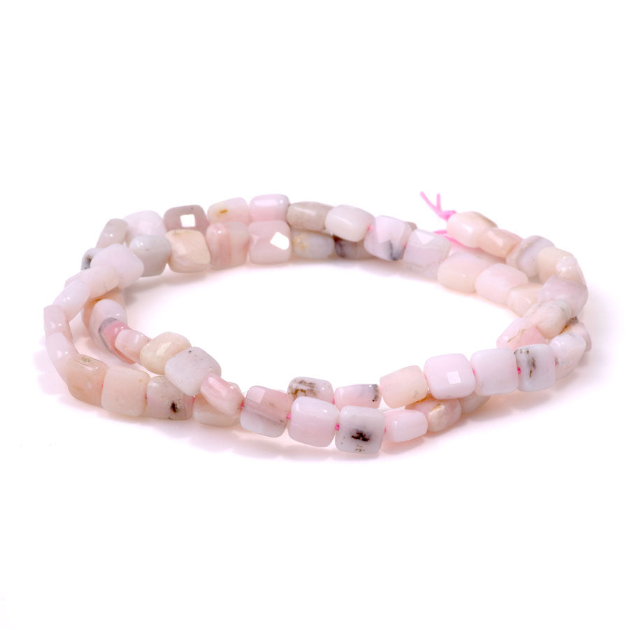 Pink Opal 6mm Square Faceted - 15-16 Inch