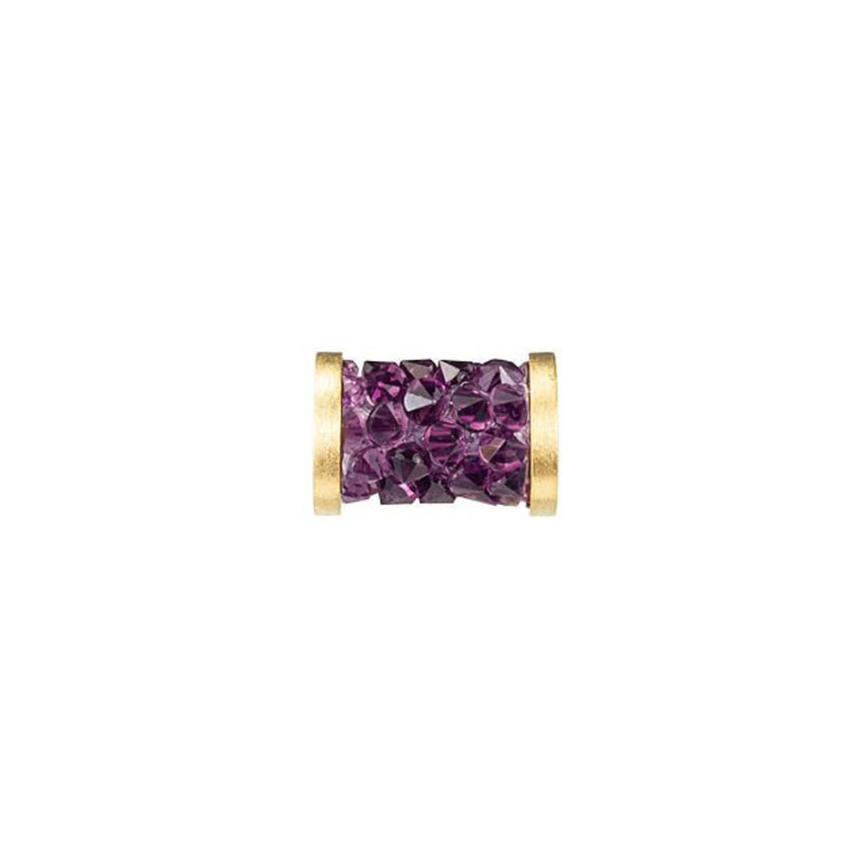 PRESTIGE 5950 8mm Amethyst Fine Rocks Tube Bead with Gold-Finish Ending