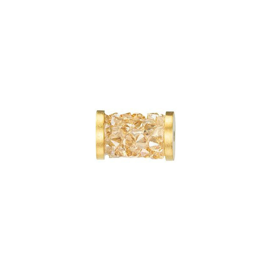 PRESTIGE 5950 8mm Crystal Golden Shadow Fine Rocks Tube Bead with Gold-Finish Ending