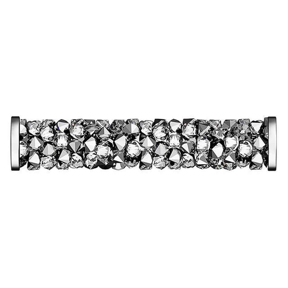 PRESTIGE 5950 30mm Crystal Light Chrome Fine Rocks Tube Bead with Stainless Steel Ending