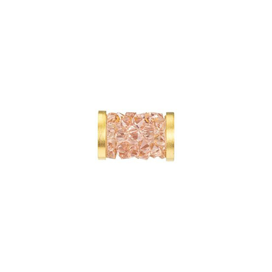 PRESTIGE 5950 8mm Vintage Rose Fine Rocks Tube Bead with Gold-Finish Ending