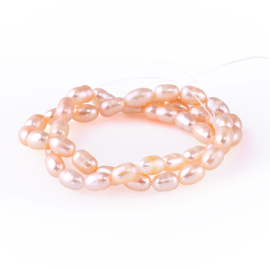 Freshwater Pearl 6-6.5mm Rice Peach - 15-16 Inch