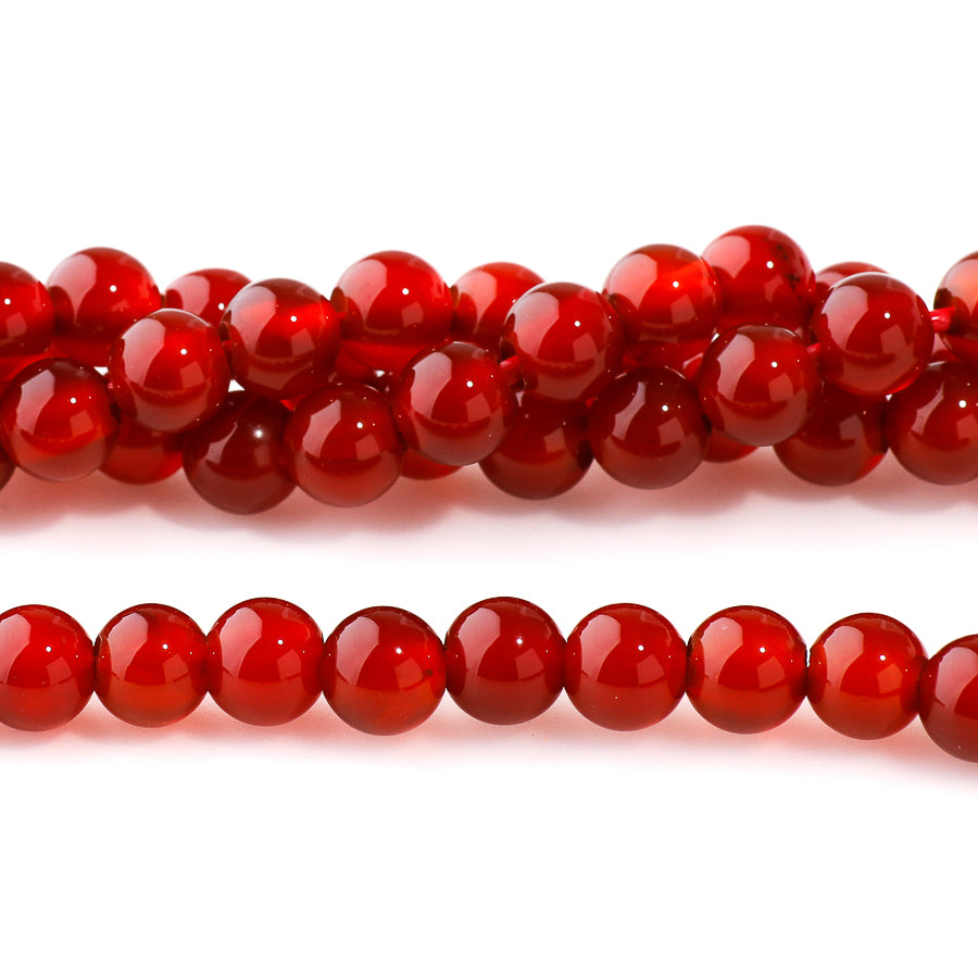 Red Agate 6mm Round - Large Hole Beads