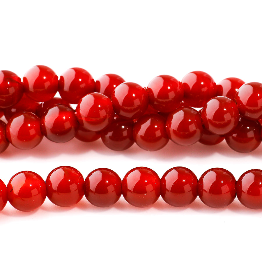 Red Agate 8mm Round - Large Hole Beads