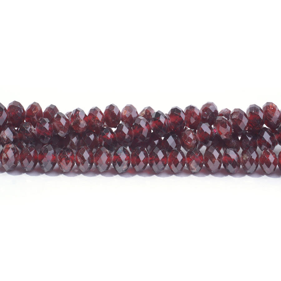 Red Garnet 6mm Rondelle Faceted A Grade - 15-16 Inch