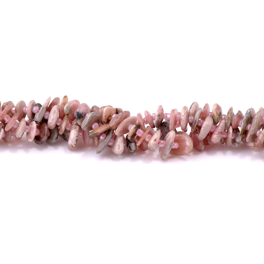 Rhodonite 5x8mm Chip - 15-16 Inch