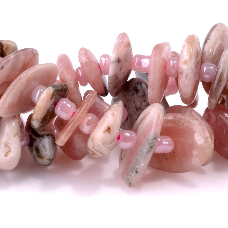 Rhodonite 5x8mm Chip - 15-16 Inch