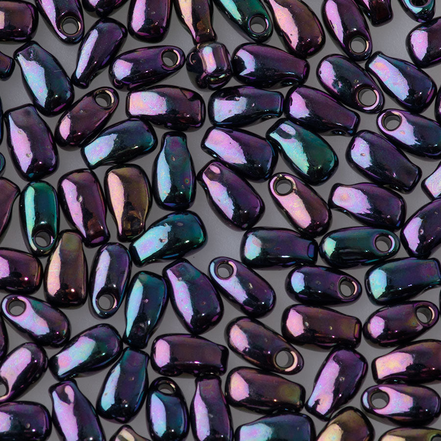 LDP-454 - 3x5.5mm Long Drop Miyuki Beads - Metallic Purple Iris