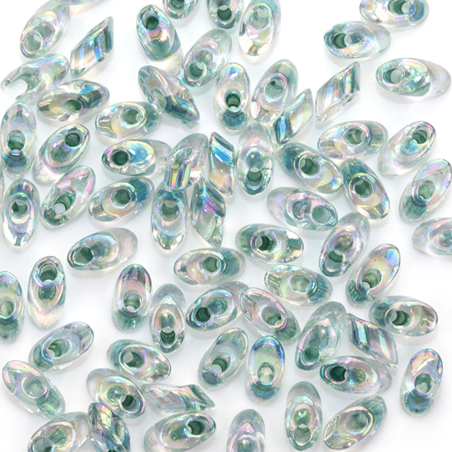 LMA-263 - 4x7mm Long Magatama Miyuki Beads - Lined Light Seafoam