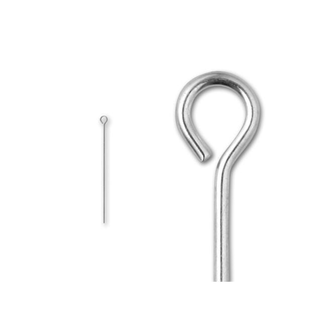 1/2-inch Eye Pin, 24 Gauge (Sterling Silver)