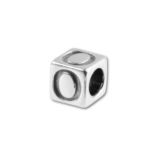 Sterling Silver 4.5mm Alphabet Bead - O