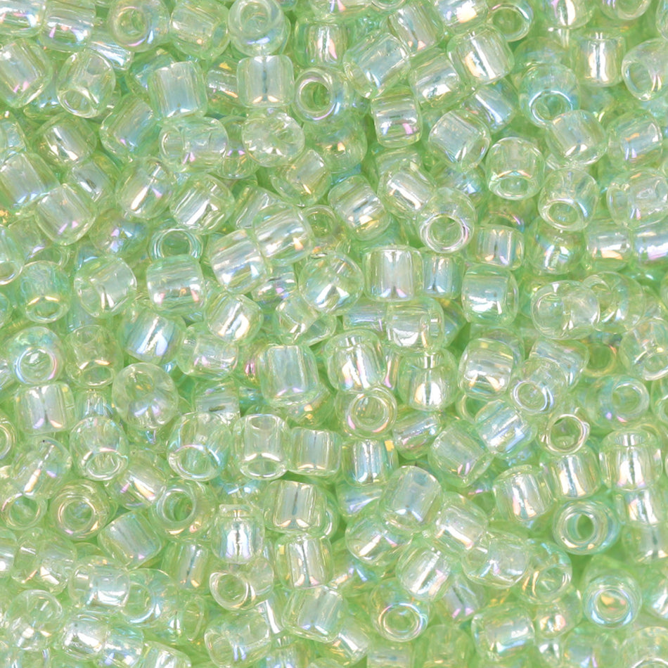 TOHO RE:Glass Round 11/0, : Rainbow Green - 2.5" Tube