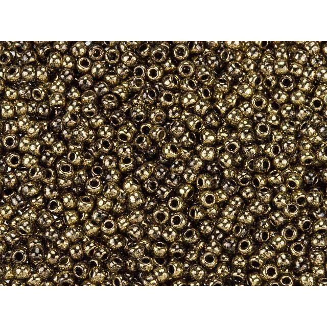 TOHO Bead Round 11/0, Gilded Black Marbled, 2.5-Inch Tube