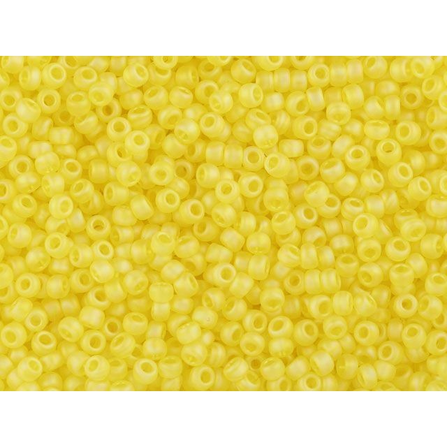 TOHO Bead Round 11/0, Frosted Transparent Lemon Yellow AB, 2.5-Inch Tube