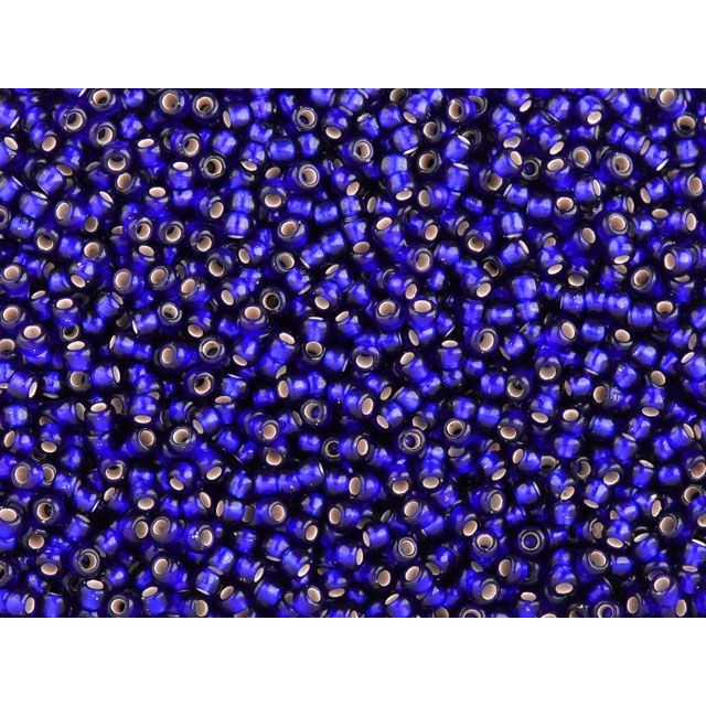 TOHO Bead Round 11/0, Frosted Silver-Lined Cobalt, 2.5-Inch Tube