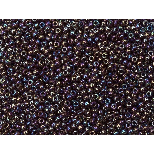 TOHO Bead Round 11/0, Metallic Plum/Magenta AB, 2.5-Inch Tube