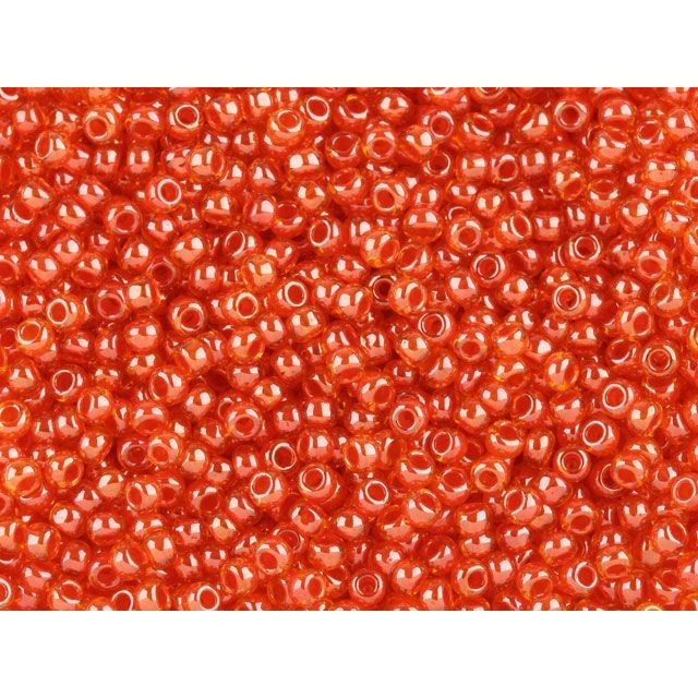 TOHO Bead Round 11/0, Red Lined Topaz, 2.5-Inch Tube