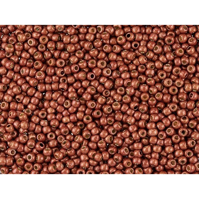 TOHO Round Bead 11/0 PermaFinish Matte Galvanized Brick Red 2.5-Inch Tube