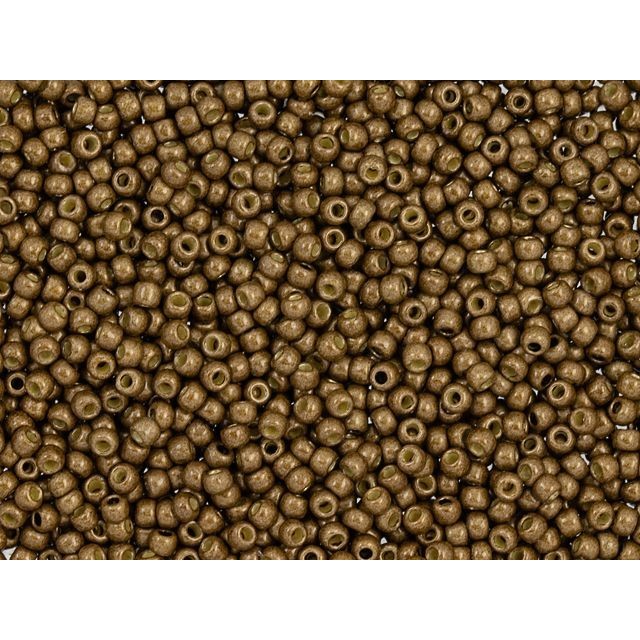 TOHO 11/0 PermaFinish Matte Galvanized Medal Bronze Round Bead 2.5-Inch tube