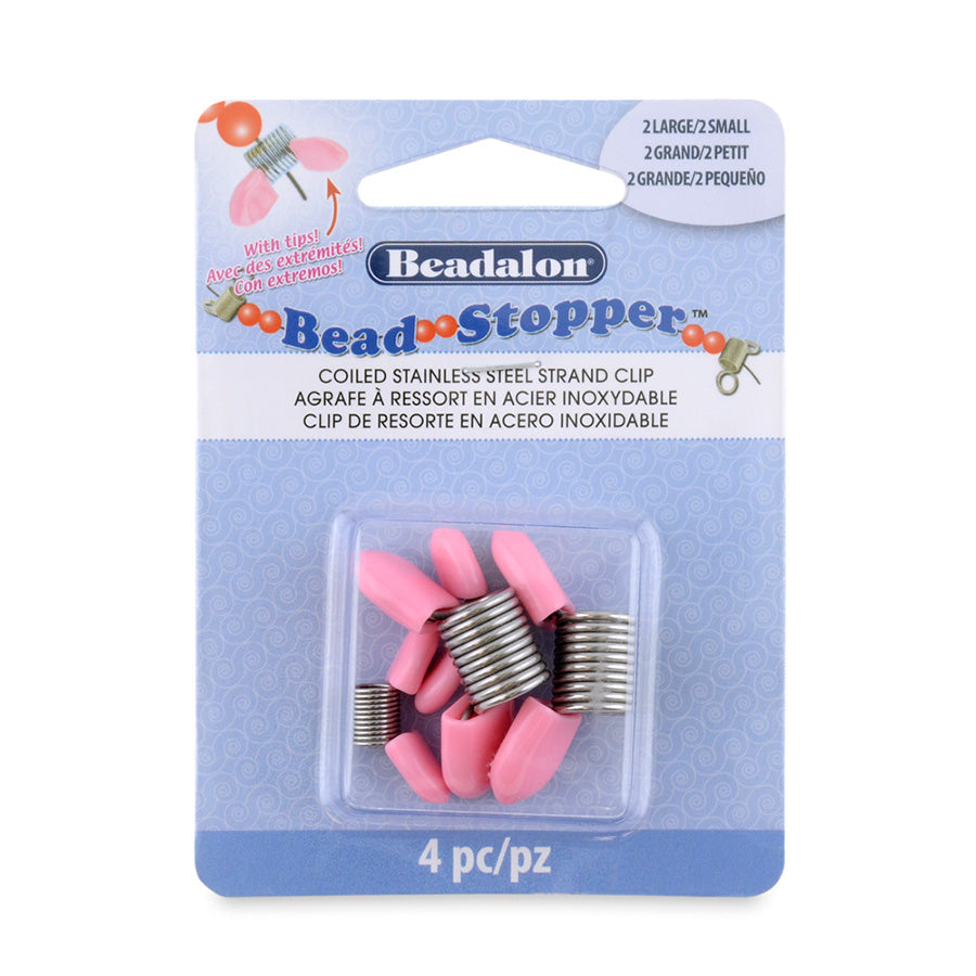 Bead Stoppers with Pink Tips Combo Pack - 4 Pack