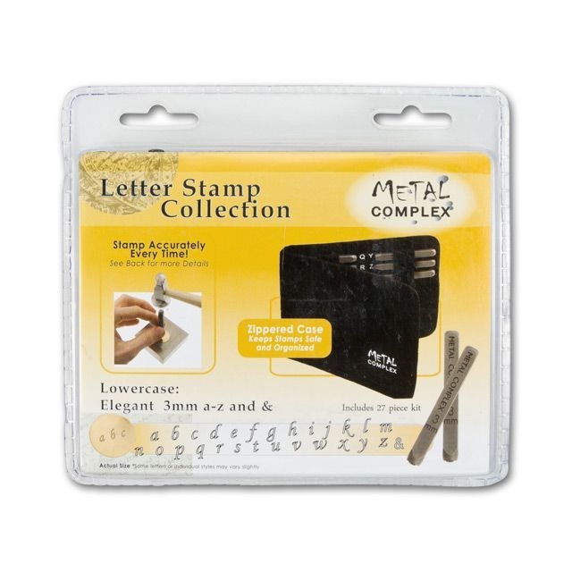 Metal Complex 3mm Lower Case 27 pc. Elegant Alphabet Metal Stamp Set