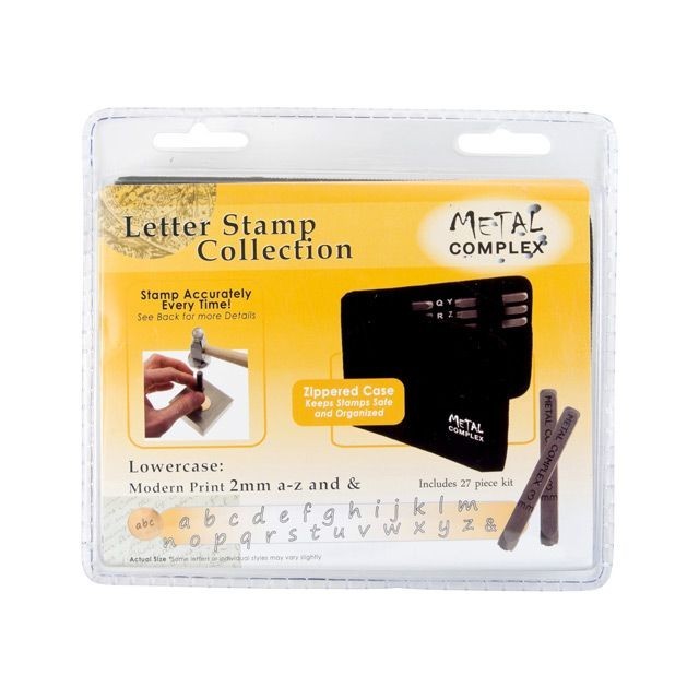 Metal Complex 2mm Lower Case 27 pc. Modern Print Alphabet Stamp Set