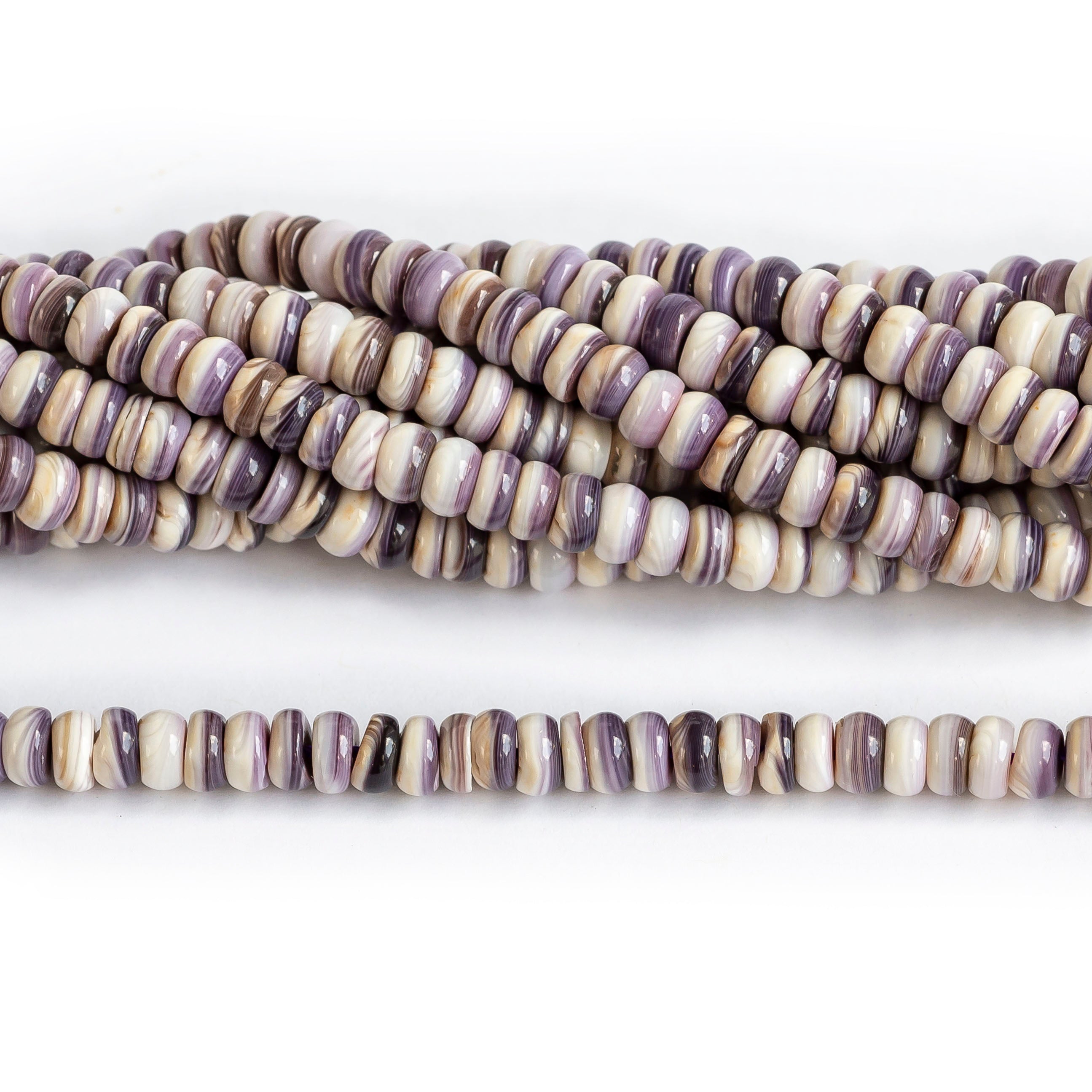 Purple Shell 6mm Rondelle - 15-16 Inch