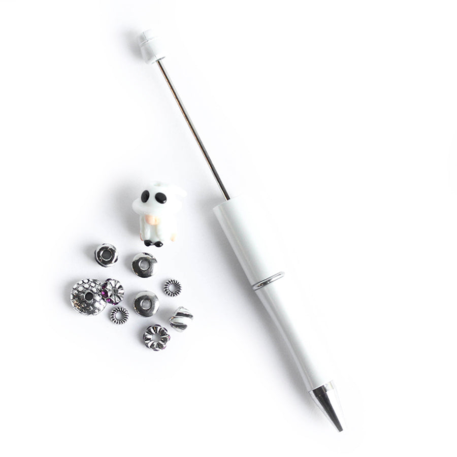 Beads with Bead Pen Kit - Adorable Ghost Gnome with White Plastic Pen - Limited Edition