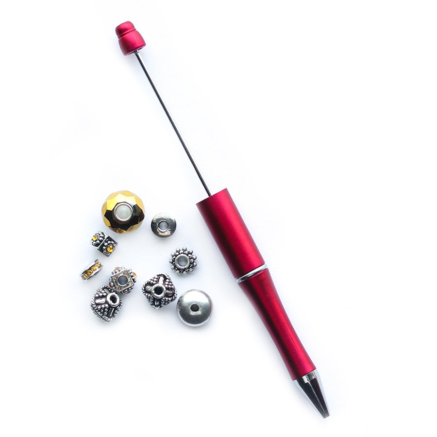 Beads with Bead Pen Kit - Gold with Red Plastic Pen - Limited