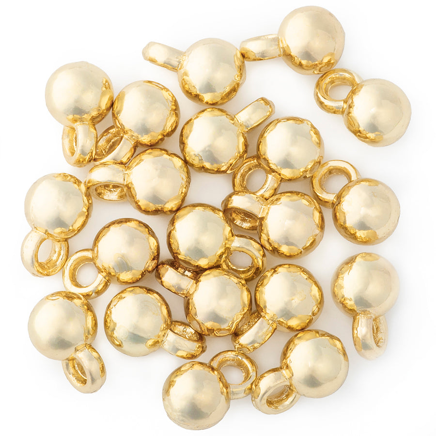 7mm Mini Ball Charms from the Global Collection - Gold Plated (20 Pieces)