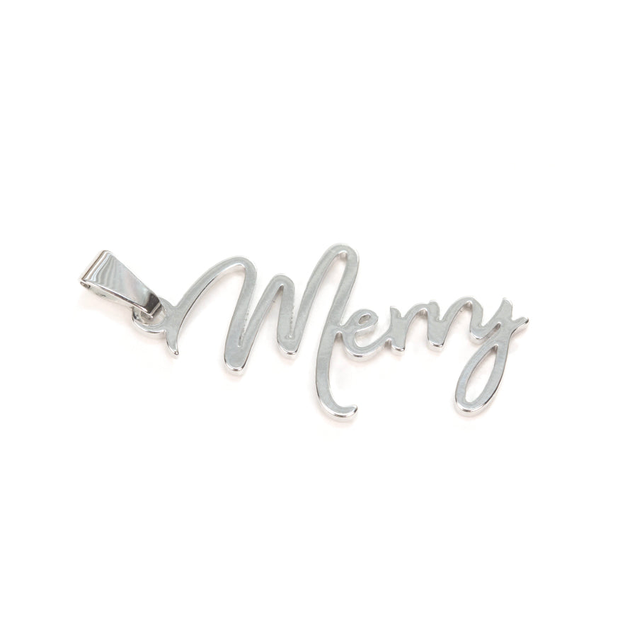 38x15mm Merry Charm with Bail - Rhodium Plated