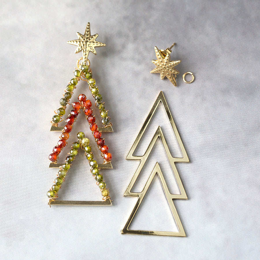 55x25mm Christmas Tree/Arrow Connector/Pendant - Gold Plated