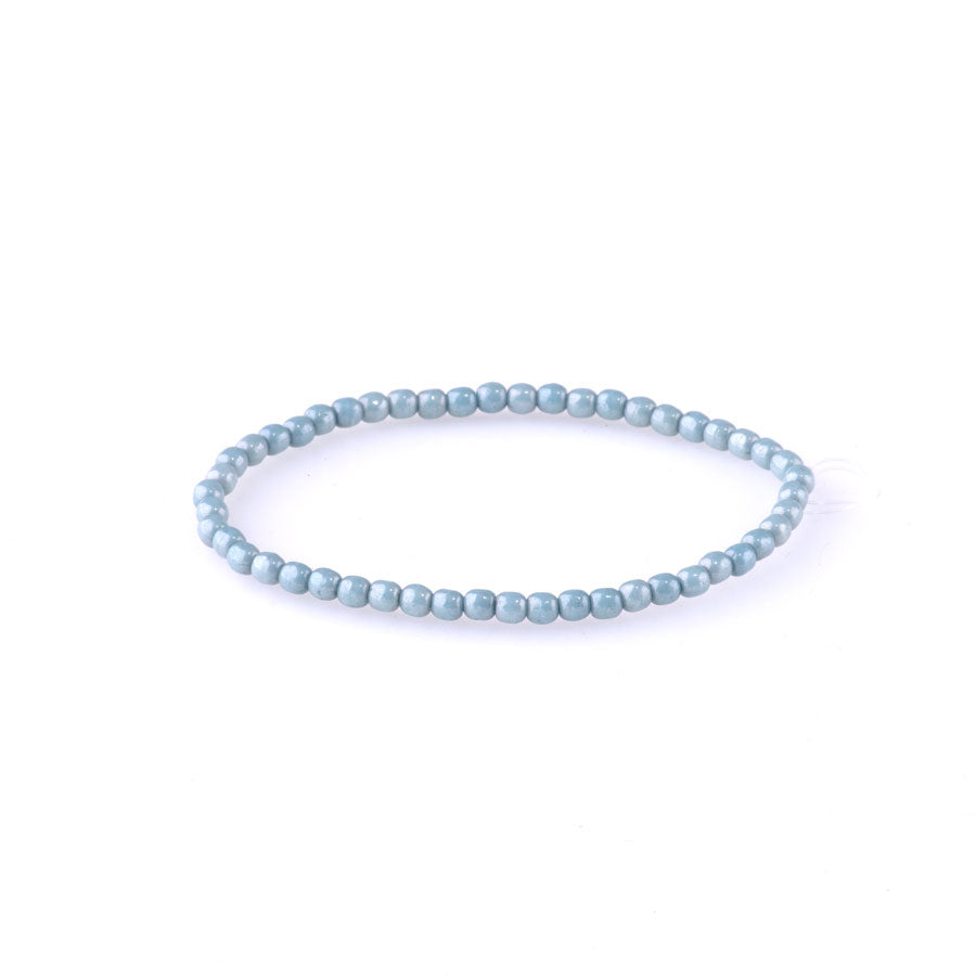 3mm Round Druk Czech Glass Beads - Light Slate Blue