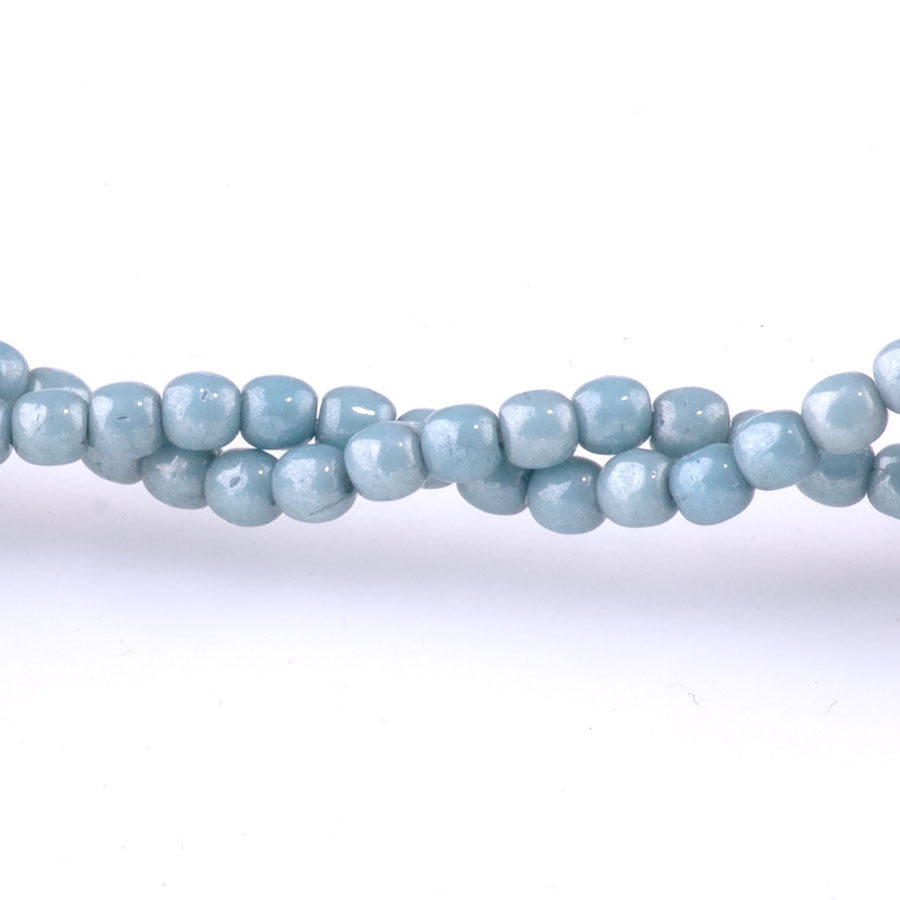 3mm Round Druk Czech Glass Beads - Light Slate Blue