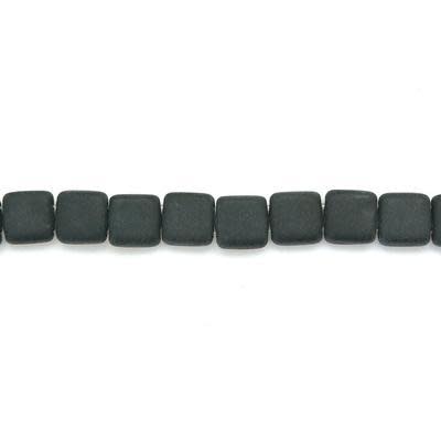 6mm Matte Jet Two Hole Tile Czech Glass Beads by CzechMates