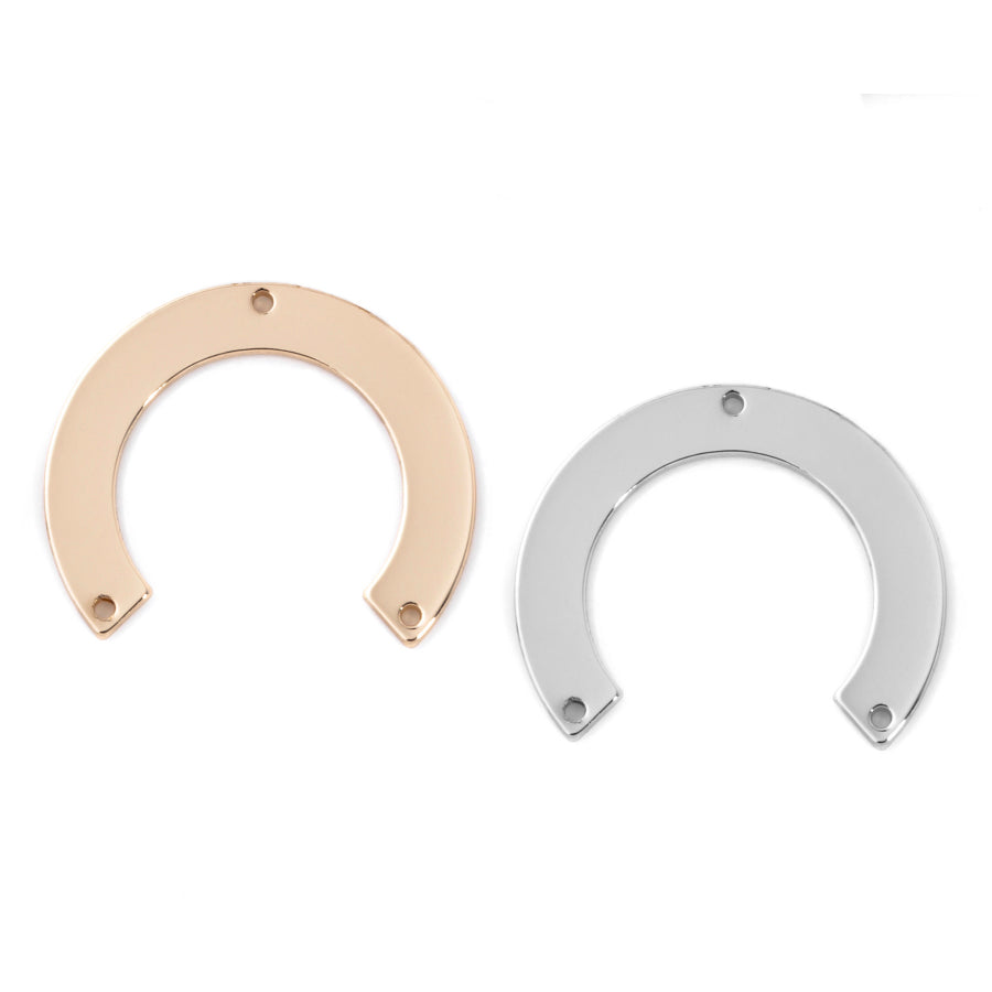 35x30mm Shiny Horseshoe Shaped Connector / Component from the Chic Collection - Rhodium Plated (1 Pair)