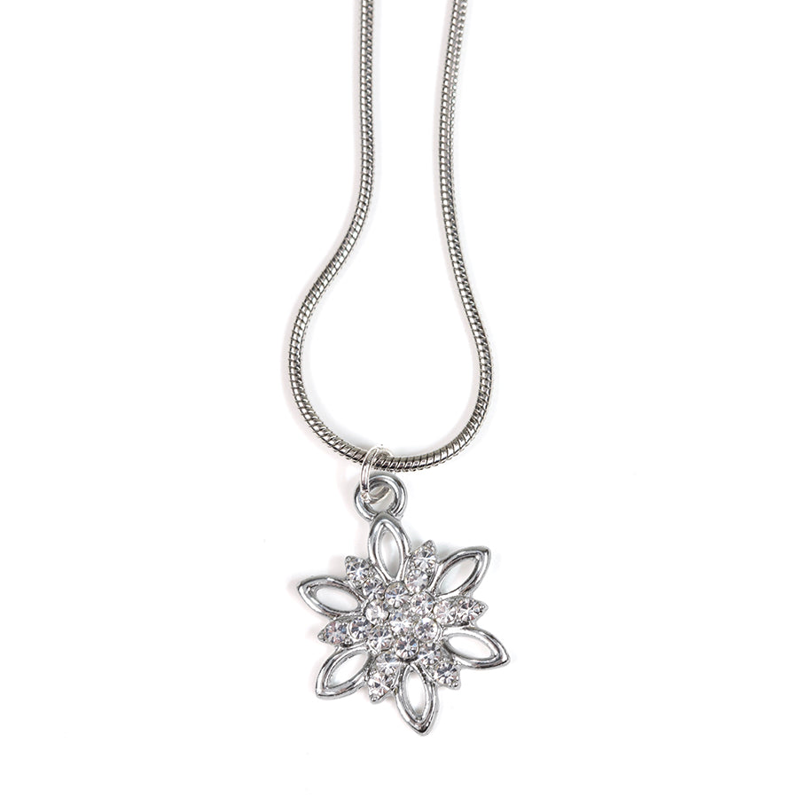 20x15mm Elegant Poinsettia Charm Set - Silver