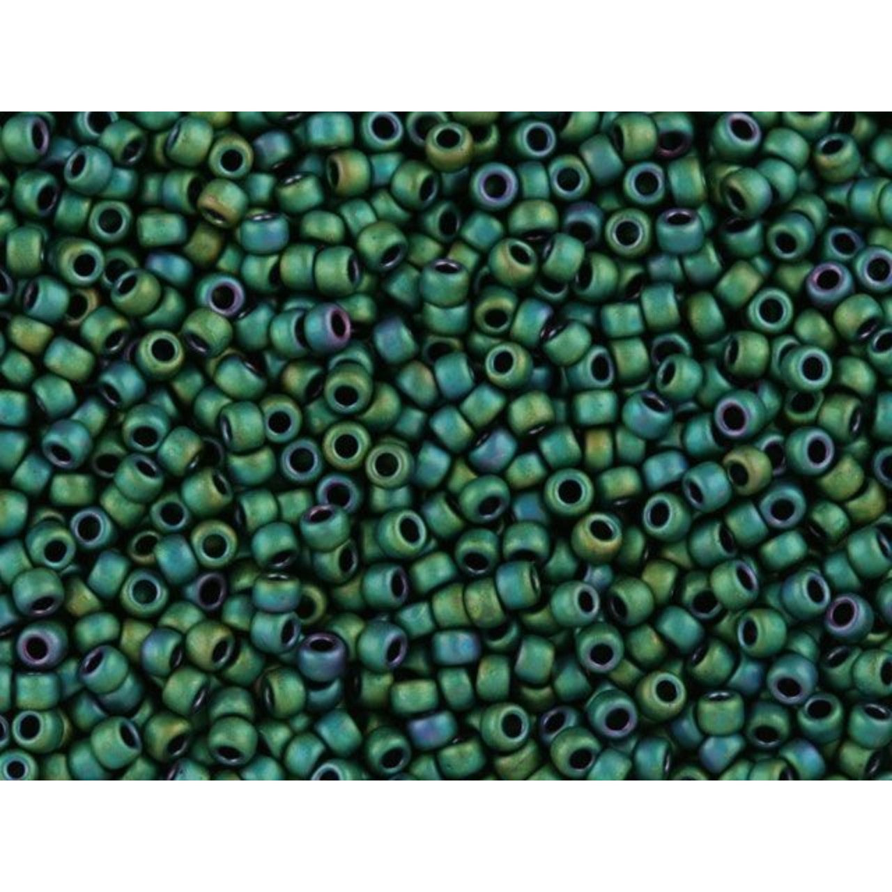 TOHO Bead Round 11/0 Matte Raku Vine/Green Iris, 2.5-Inch Tube