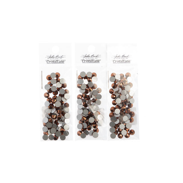 Crystal Lane Flatback Rhinestones ss30 (6.5mm) - Metallic Rose Gold (72pcs)