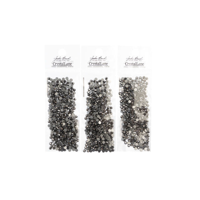 Crystal Lane Flatback Rhinestones ss12 (3mm) - Hematite (432pcs)