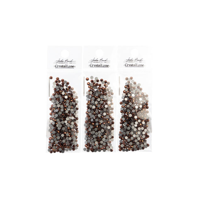 Crystal Lane Flatback Rhinestones ss12 (3mm) - Metallic Rose Gold (432pcs)