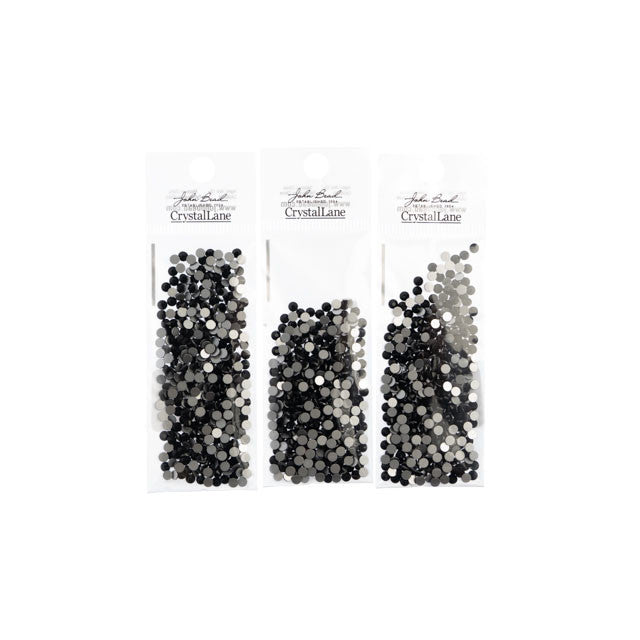 Crystal Lane Flatback Rhinestones ss12 (3mm) - Jet (432pcs)