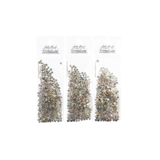 Crystal Lane Flatback Rhinestones ss12 (3mm) - Crystal AB (432pcs)