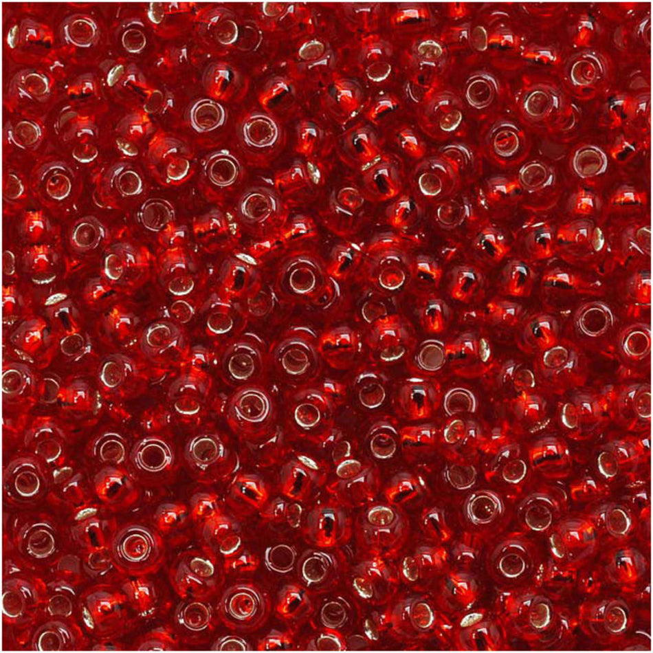 TOHO Bead Round 11/0 Silver-Lined Ruby, 2.5-Inch Tube