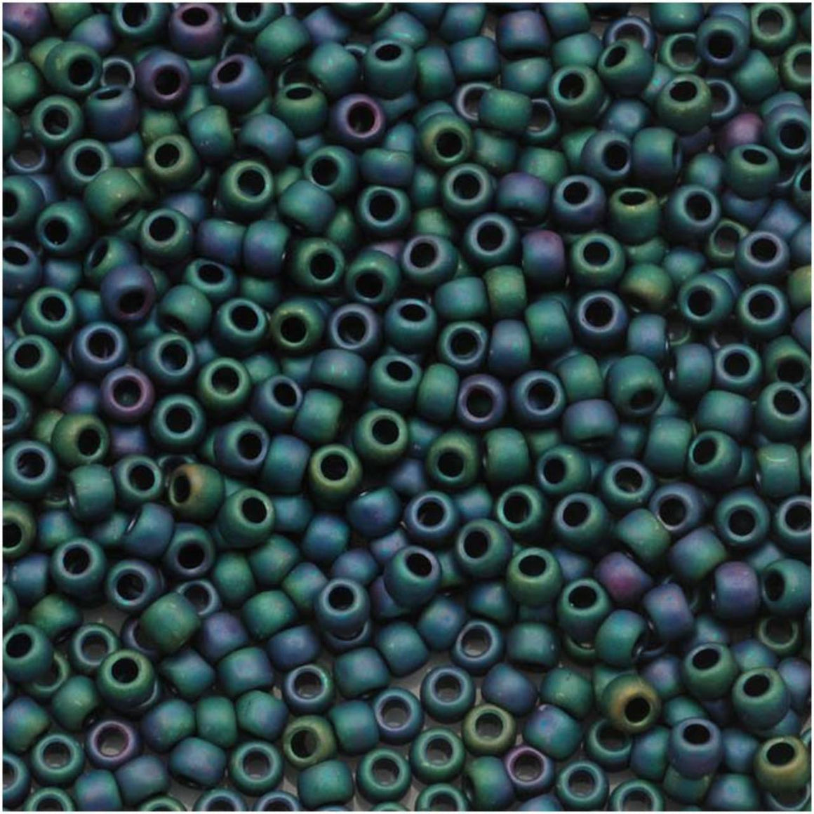 TOHO Bead Round 11/0 Matte Raku Teal/Blue Iris, 2.5-Inch Tube