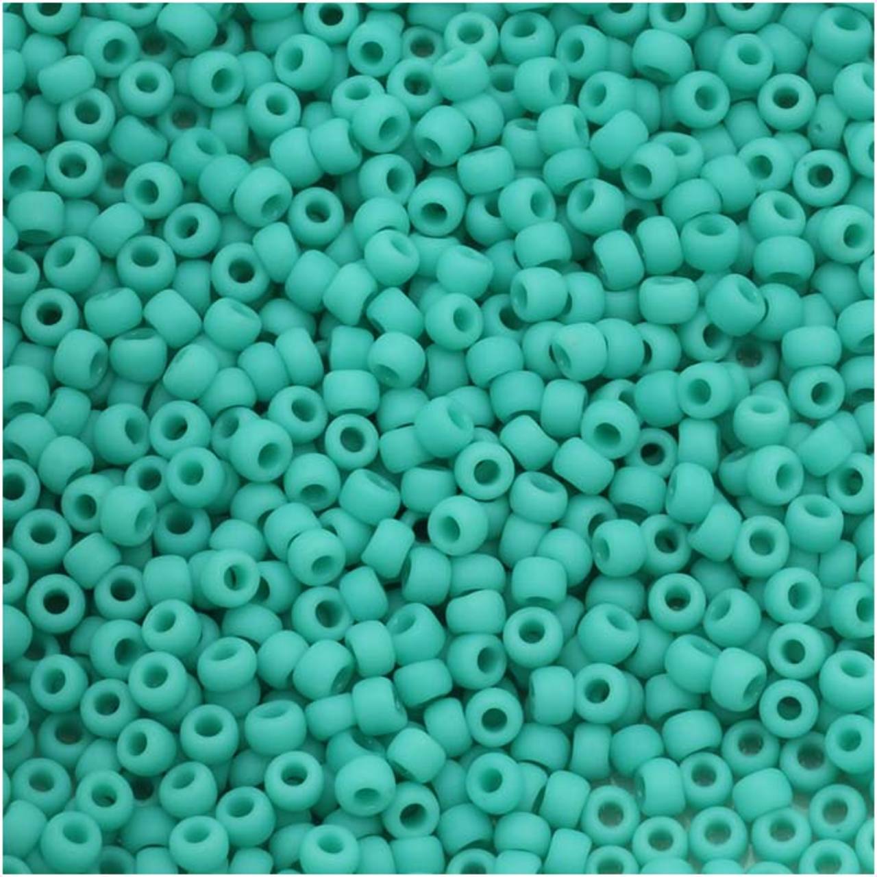 TOHO Bead Round 11/0 Matte Opaque Turquoise, 2.5-Inch Tube