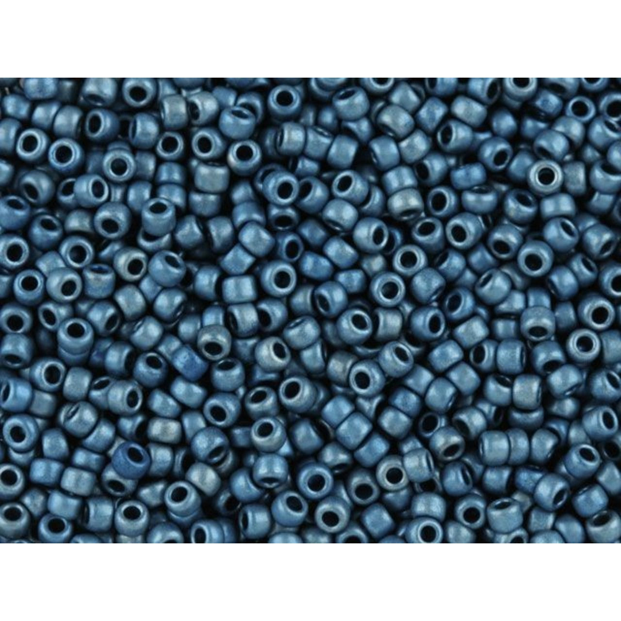 TOHO Bead Round 11/0 Matte Nickel-Plated Denim Blue, 2.5-Inch Tube