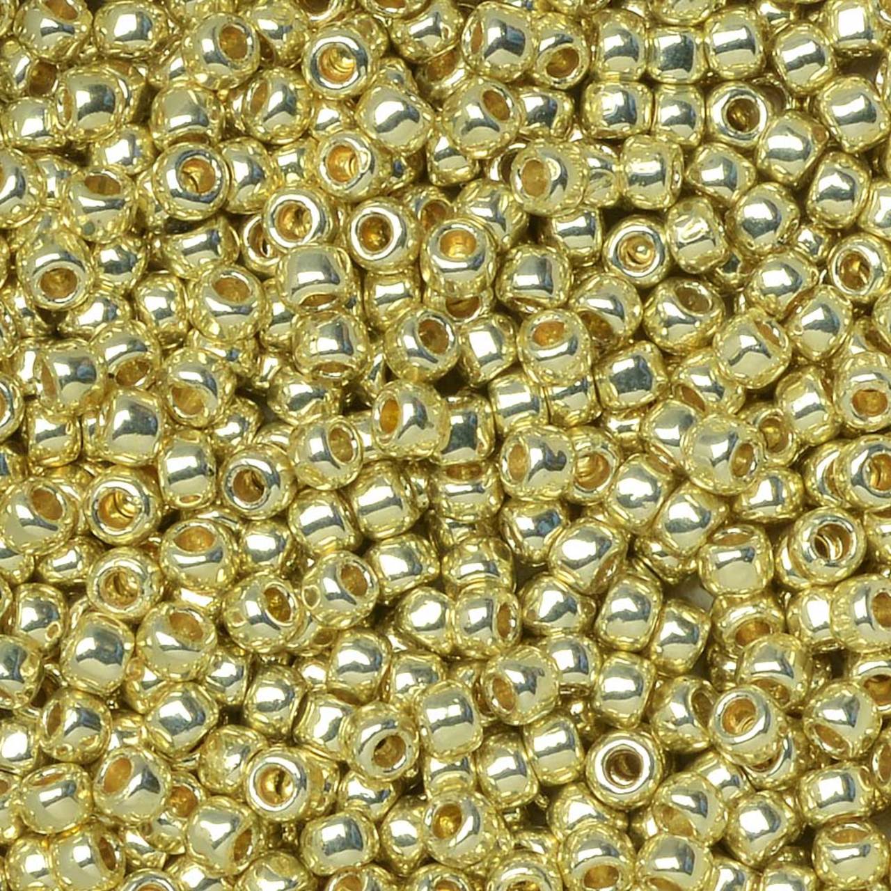 TOHO Bead Round 11/0 Frosted Galvanized Yellow Gold PermaFinish 2.5-Inch Tube