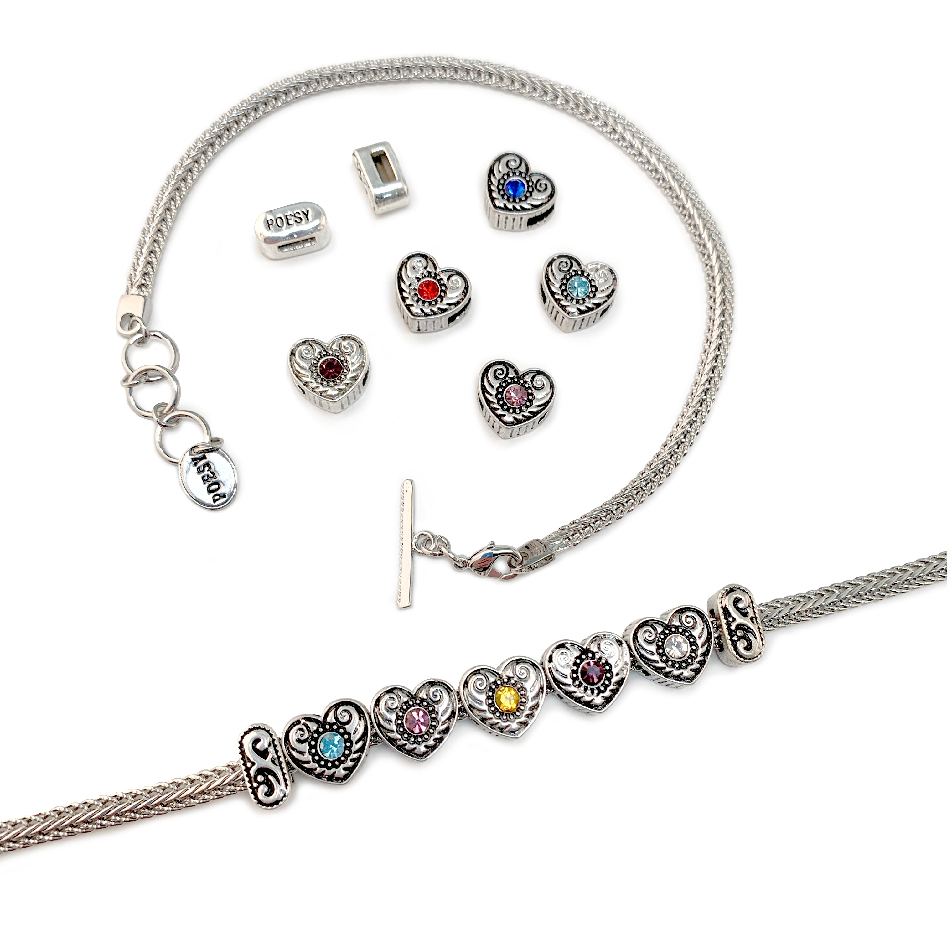 Deal of the Day Heart Slider Charm Mix with Bracelets