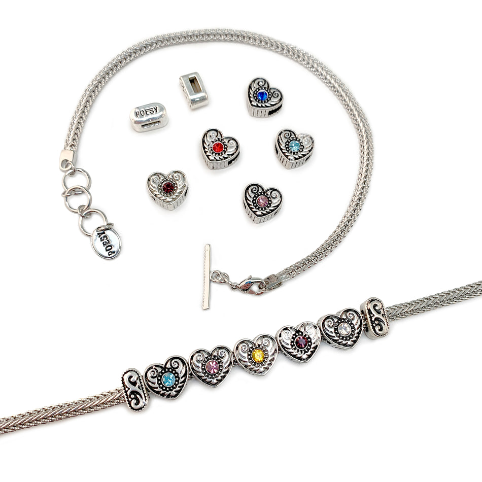 Deal of the Day Heart Slider Charm Mix with Bracelets